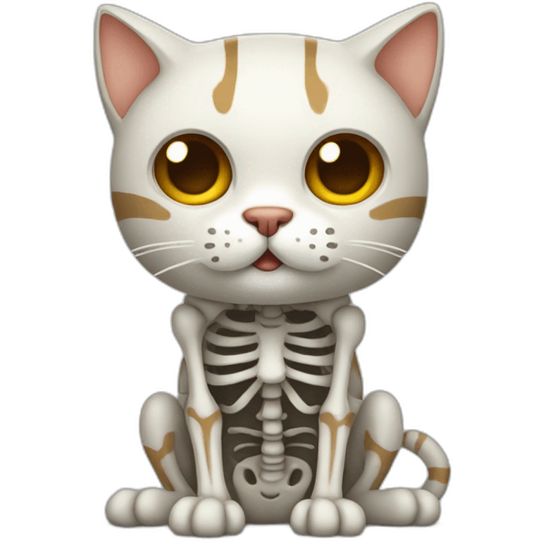 Cat in skeleton body emoji