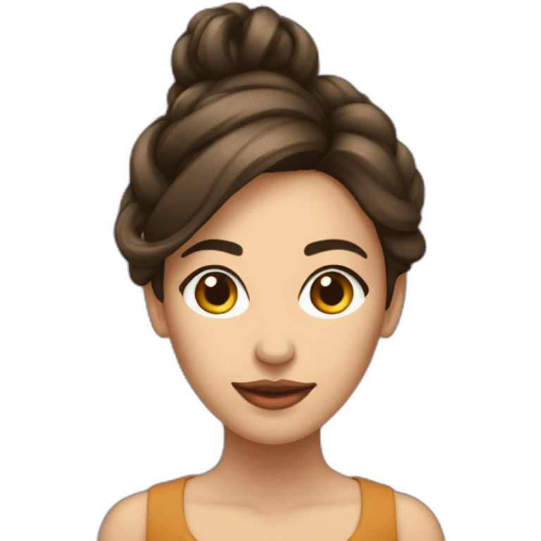 femme brune coiffée en arrière emoji