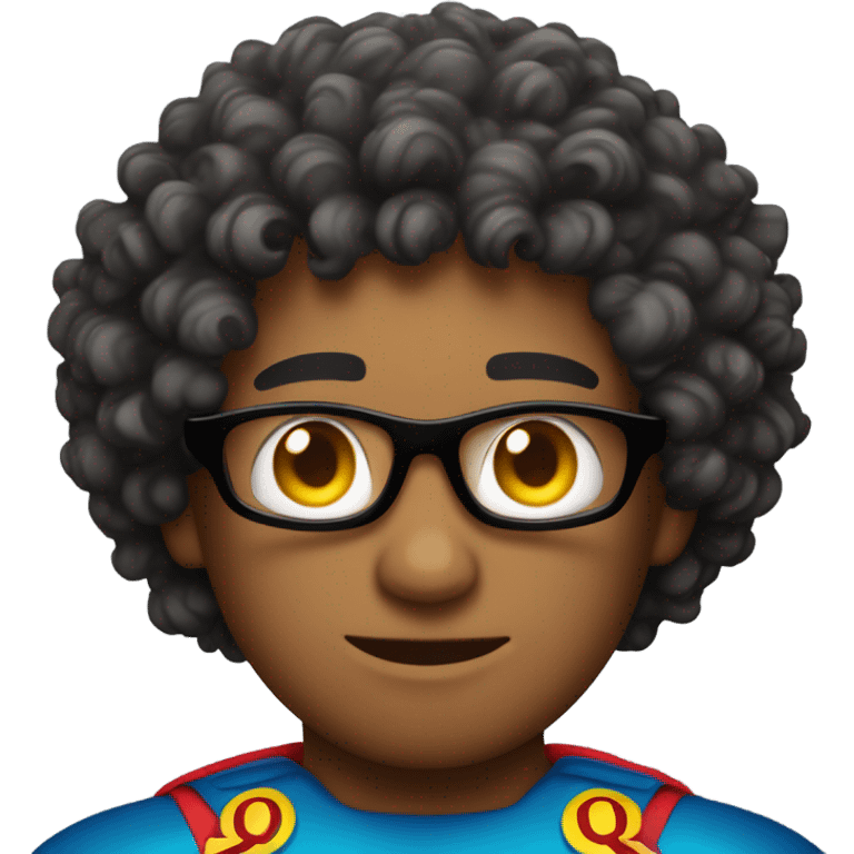 a curly haired man in a superhero costume with the letters "QA" on his chest emoji