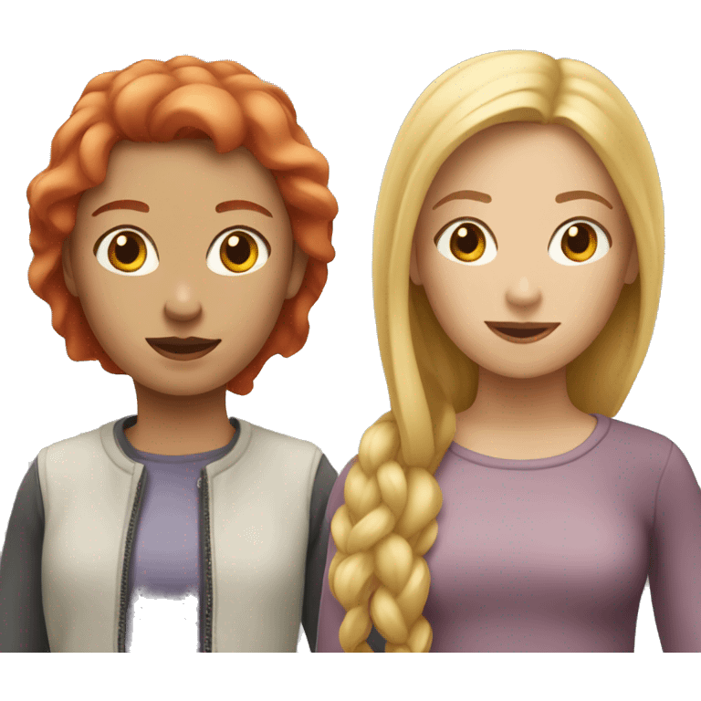 blonde girl and red-headed girl emoji