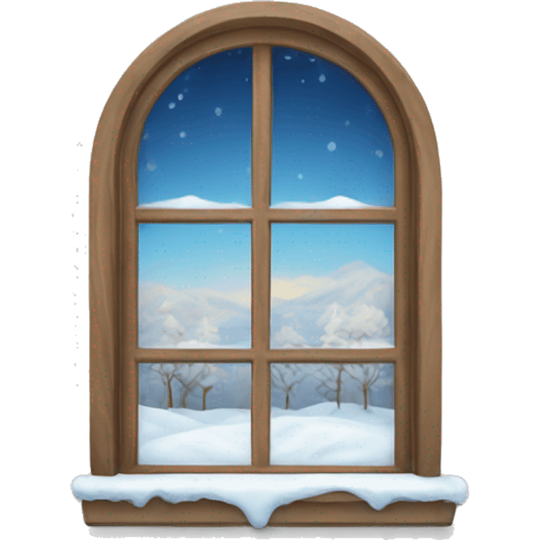 window with a winter view emoji