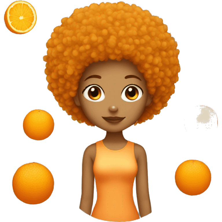 Orange Afro light skin girl emoji