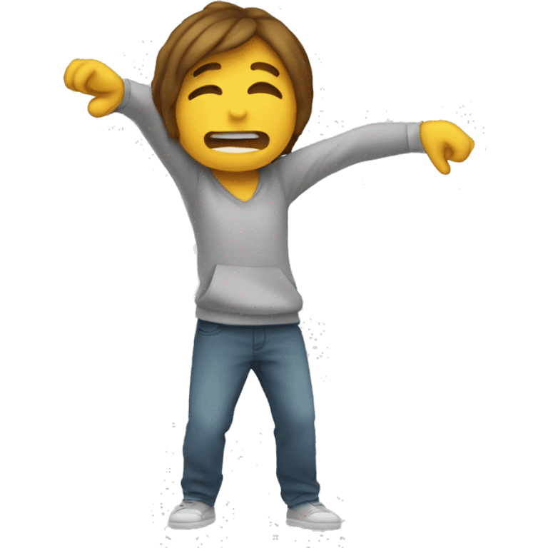 une personne que fais un dab  emoji