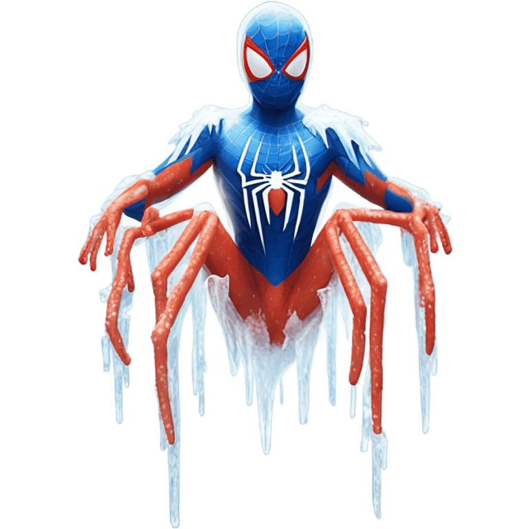 Spider-Man with icicles all over him emoji