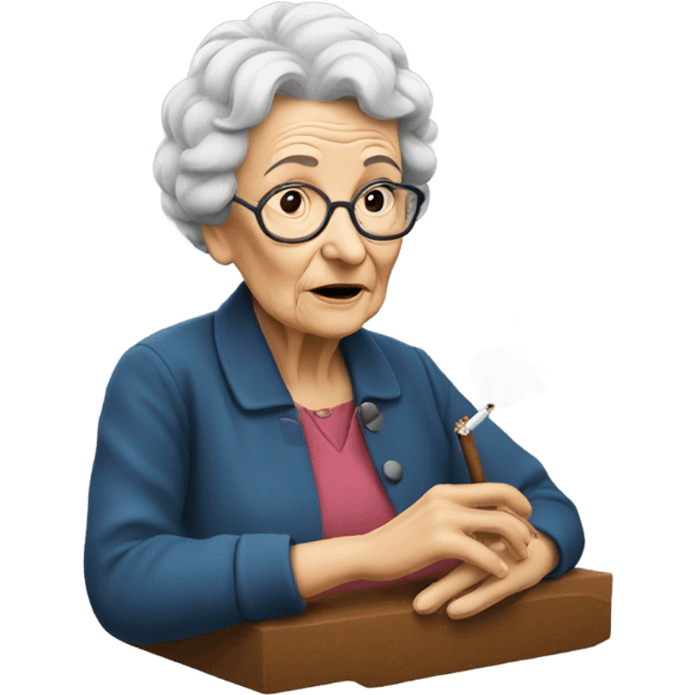 Old lady smoking emoji