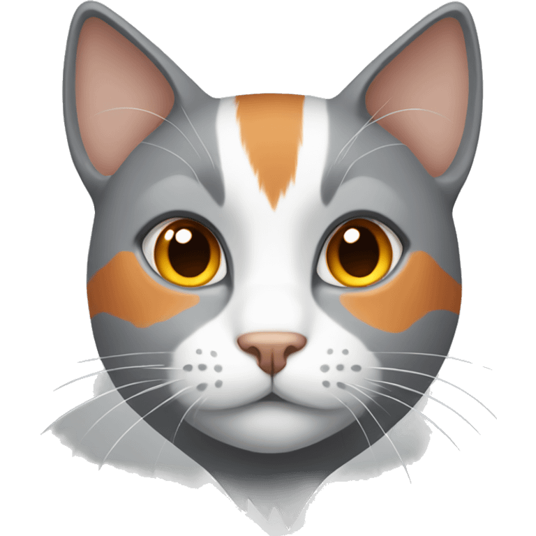 gray orange and white cat emoji