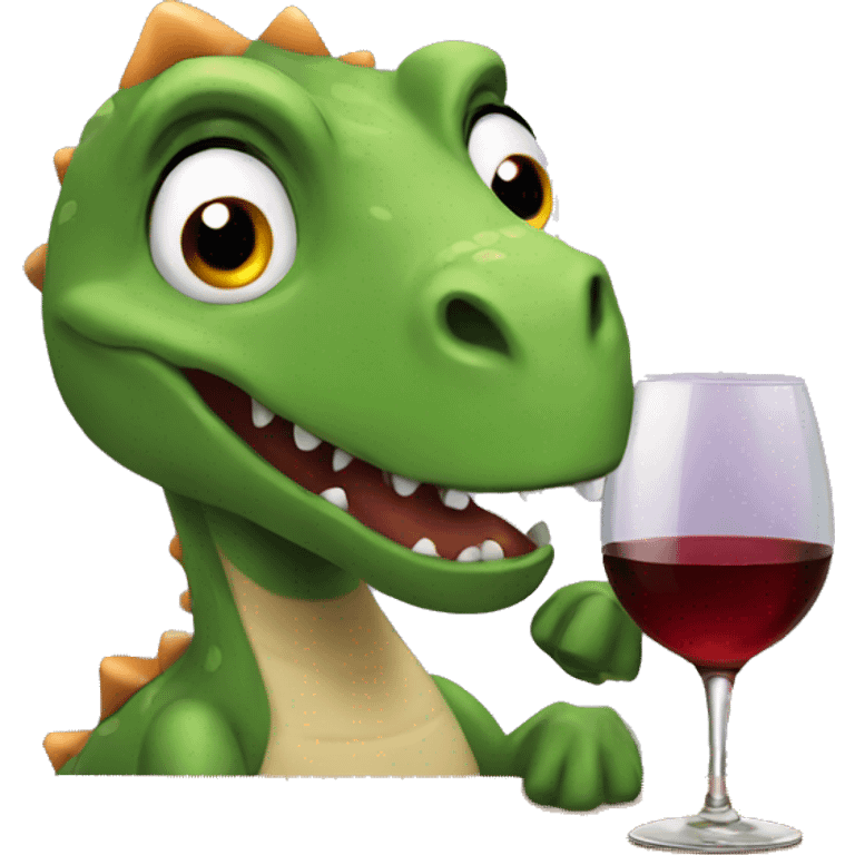 Dinosaur drinking wine  emoji