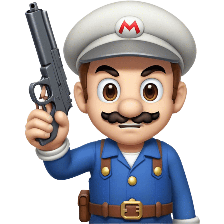 evil Mario with a gun emoji