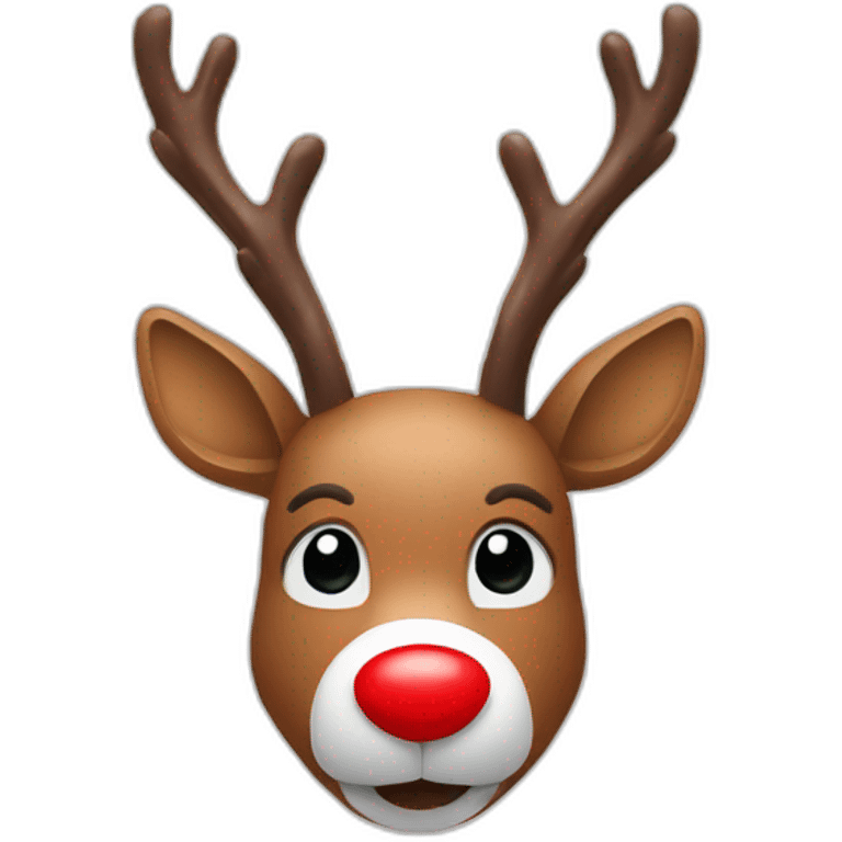 Rudolph head with red nose emoji