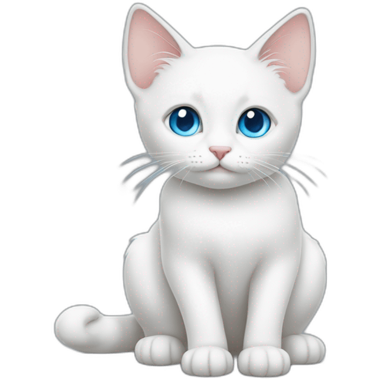 white cat blue eyes all body emoji