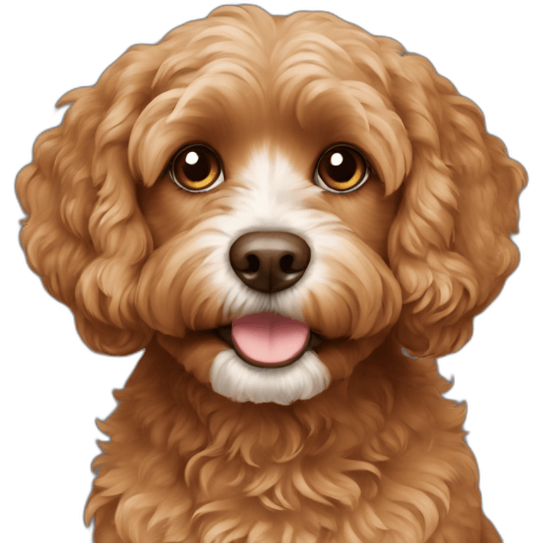 Brown cavapoo emoji