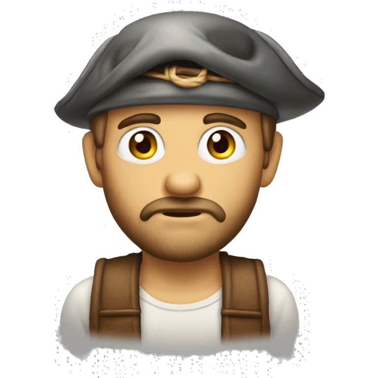 emoji piscar de olho com pala pirata e cartola emoji