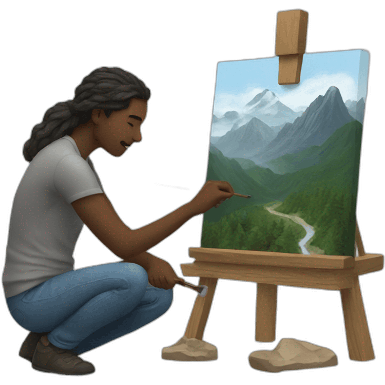 artist making a mountain emoji