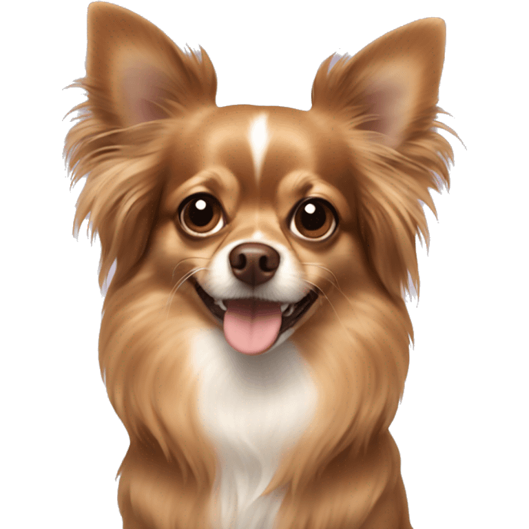 Brown long haired Chihuahua emoji