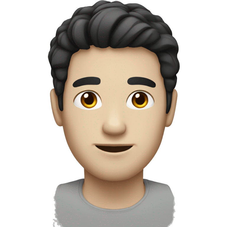 A man with black-hair and white skin emoji