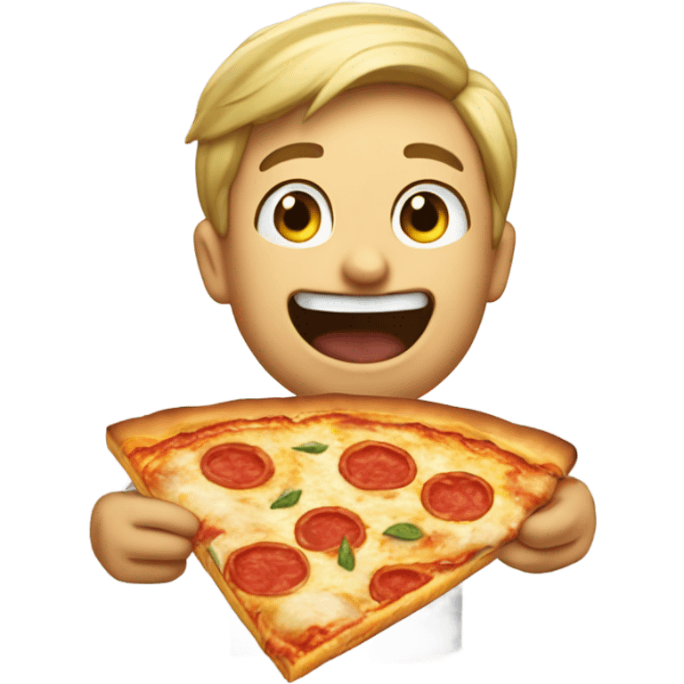 Pako eating pizza emoji