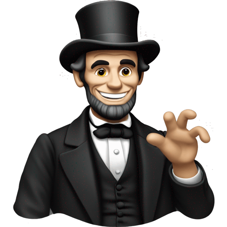 Abraham lincoln smiling and putting a tumb up while being happy  emoji