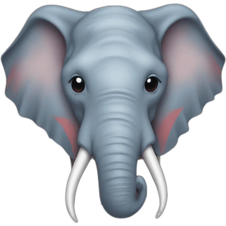 an elephant face coloured as David Bowie emoji