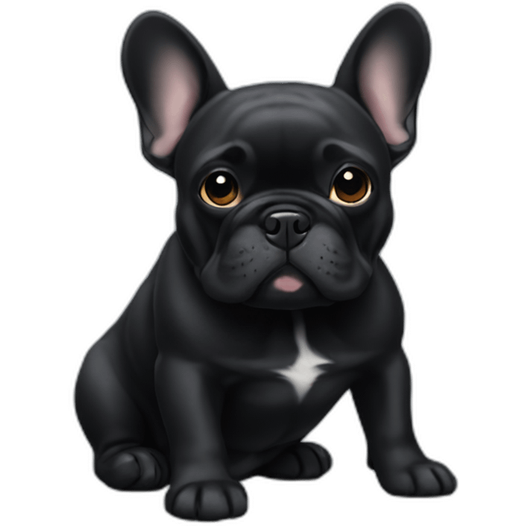 all black French bulldog emoji