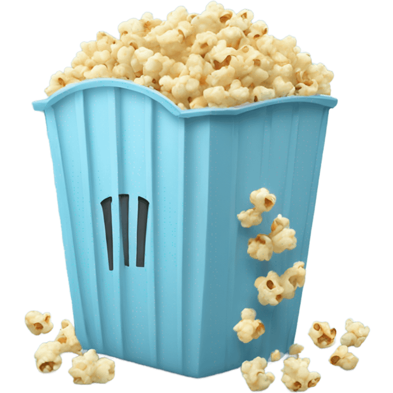 Popcorn in a pale blue bin emoji