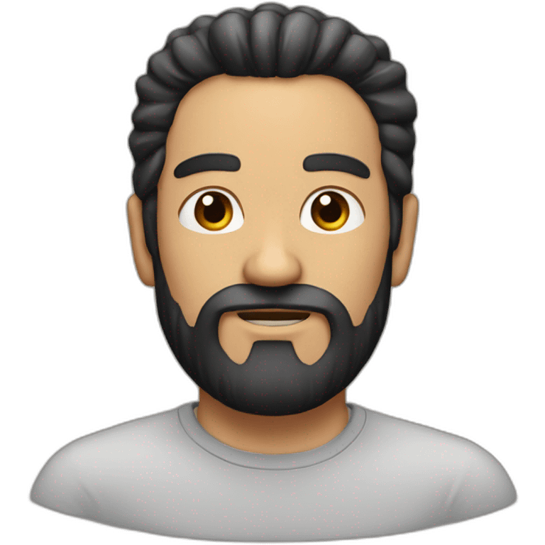 White Man with beard AND black haif of three days AND a shirt emoji