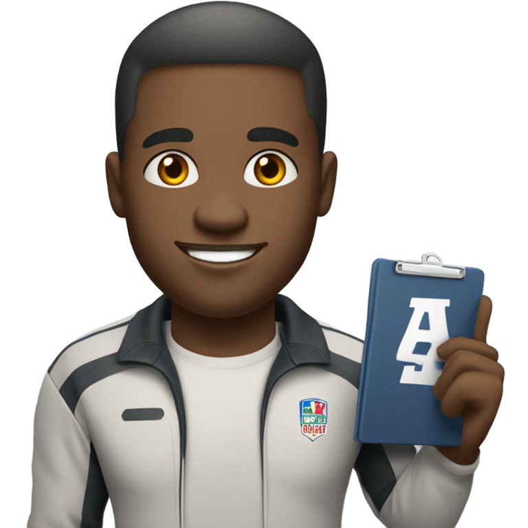 African-American/korean football coach emoji