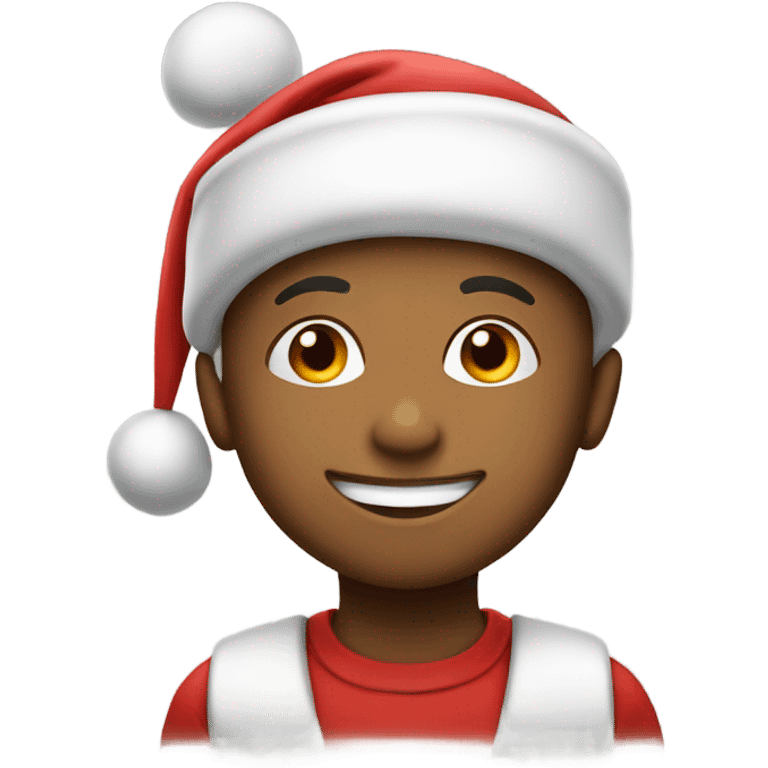 smiling boy in Santa cap emoji