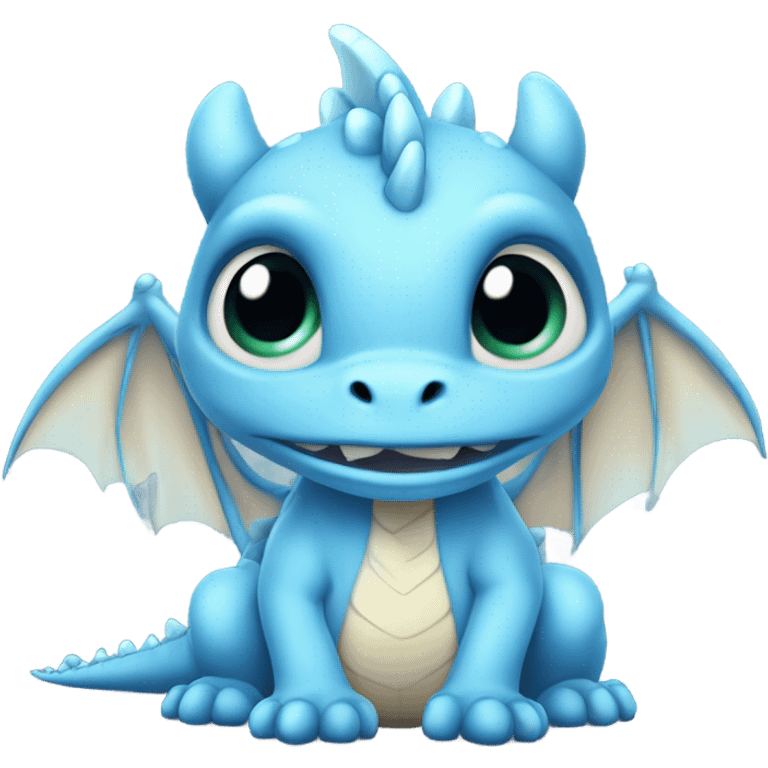 very sad baby blue dragon  emoji