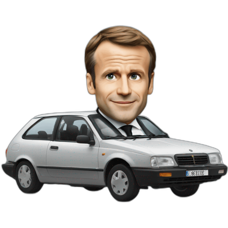 Macron dans 1 voiture emoji