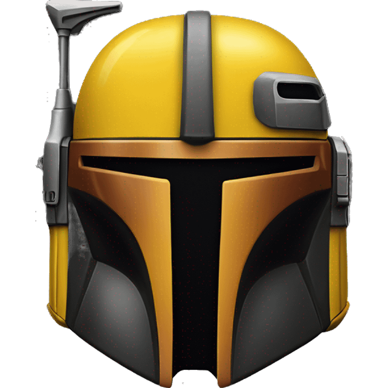 Mandalorian helmet black and yellow with antenna emoji