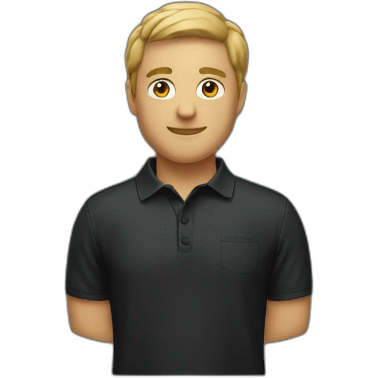 full image of a black polo shirt emoji