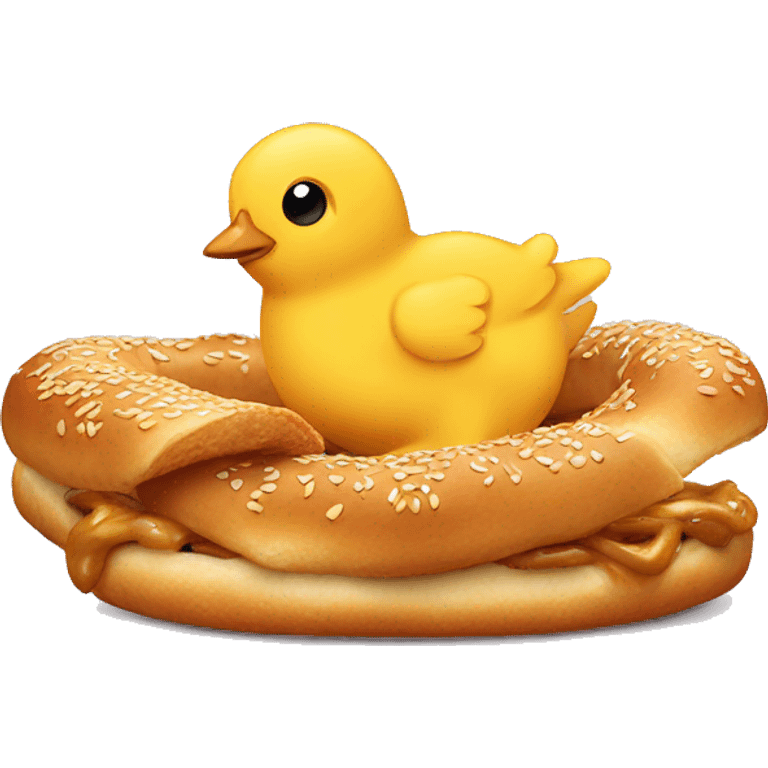 Chick kiss a bretzel emoji