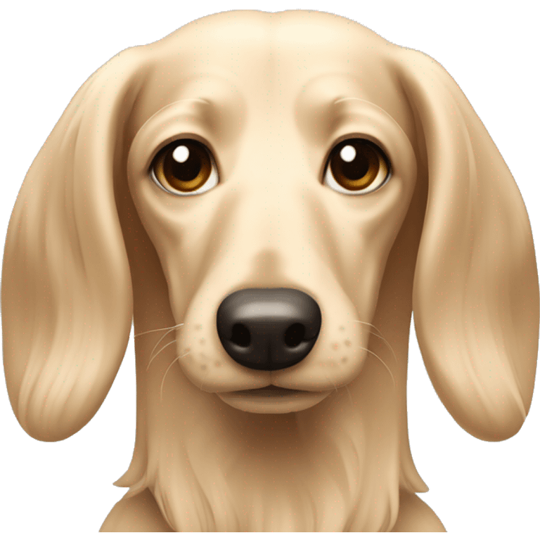 pale cream long haired wiener dog  emoji