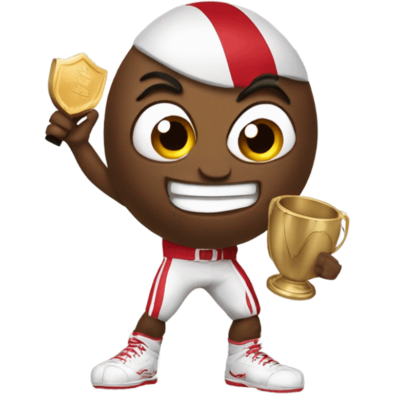 Buckeye holding trophy  emoji