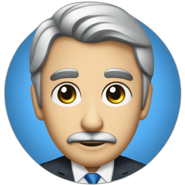 empresario rubio con ojos azules delgado emoji