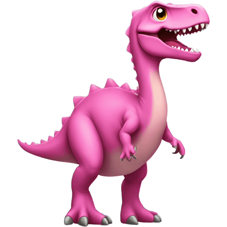 Dinosaur in a pink dress emoji