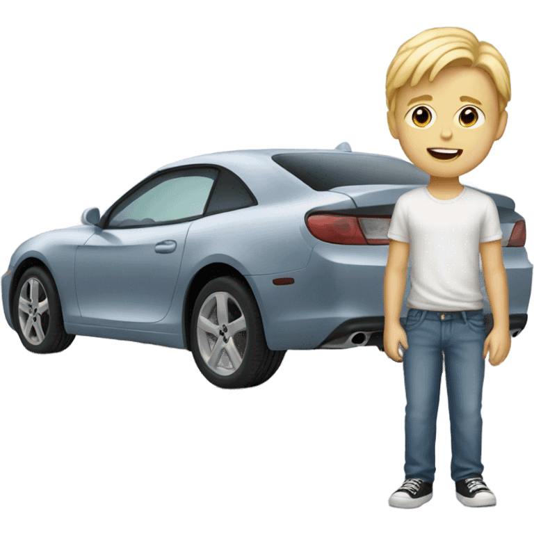 blonde boy by the car emoji