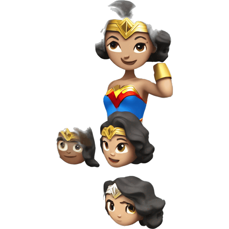 woman dressed as wonder woman pixar style 3d emoji