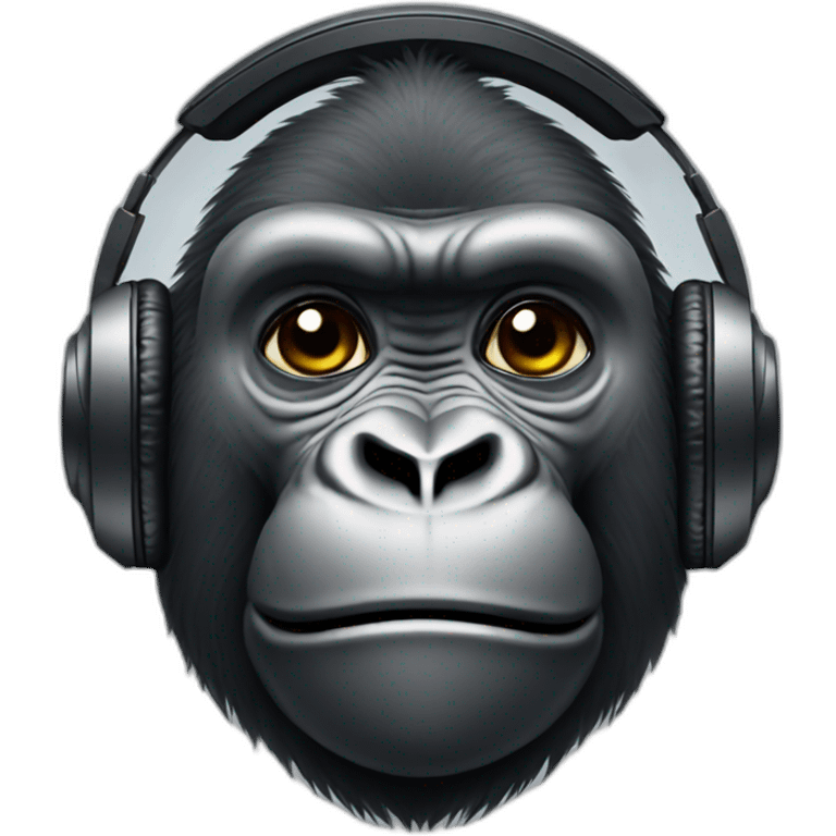 Gorilla with headphones emoji