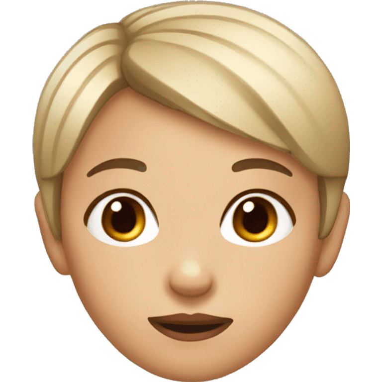 Short hair girl with small head emoji