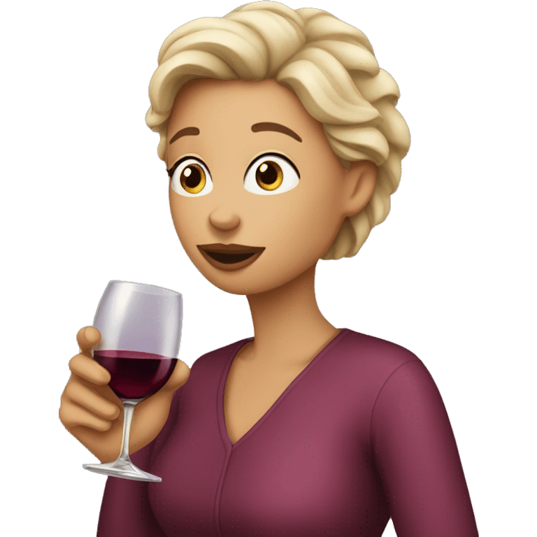 woman drinking last drop of wine emoji