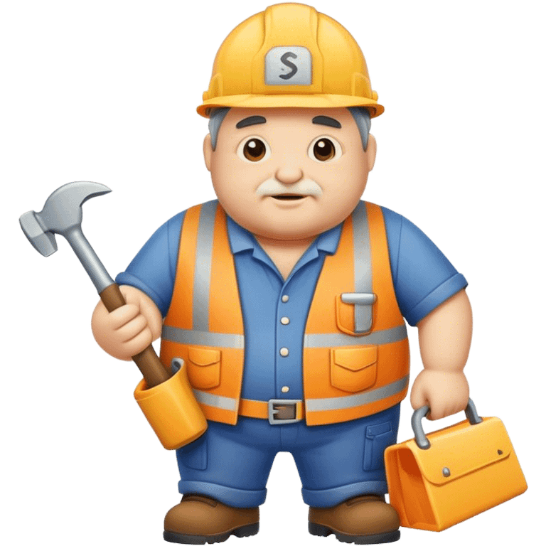 Chubby old construction worker emoji