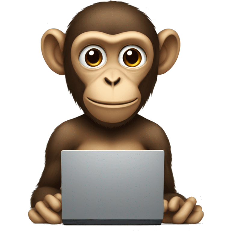 Monkey with computer  emoji