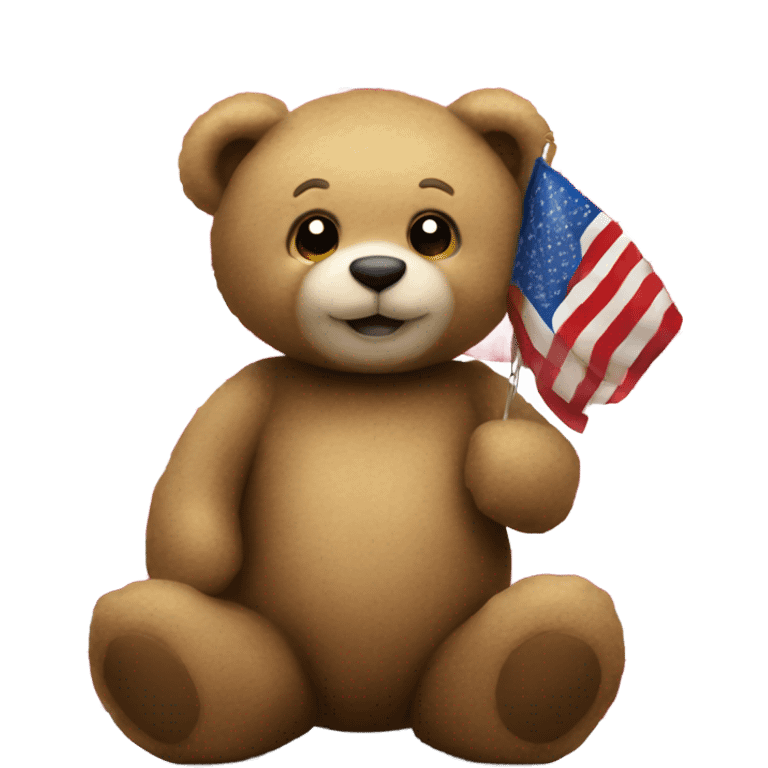 Teddy Bear with American flag  emoji