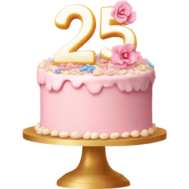 Cake birthday 25 cute pink pastel emoji