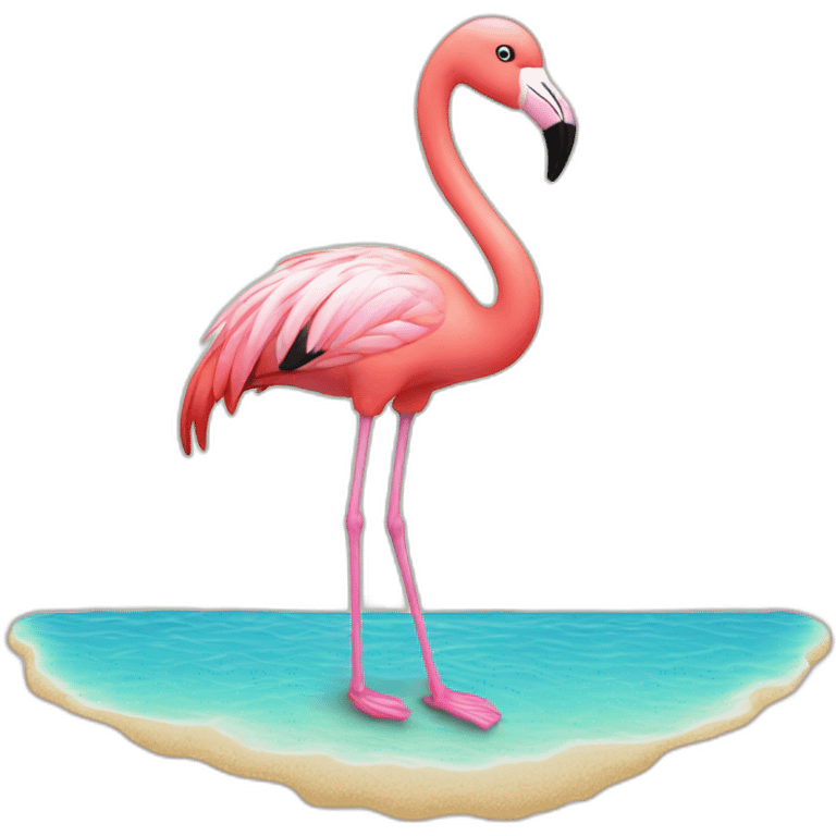 Flamingo in bikini emoji