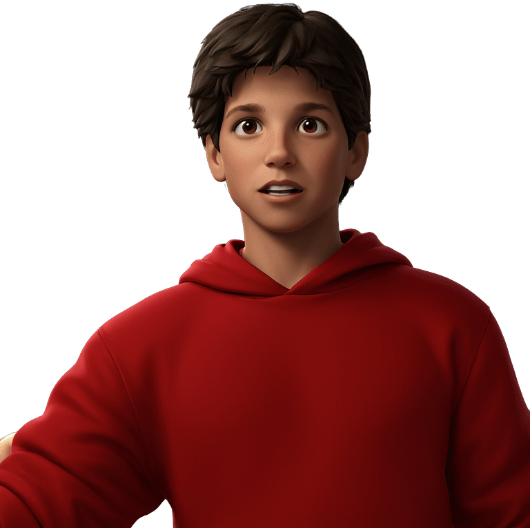 boy in red hoodie emoji