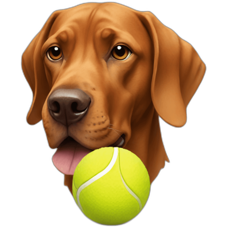 vizla dog chewing on tennis ball emoji