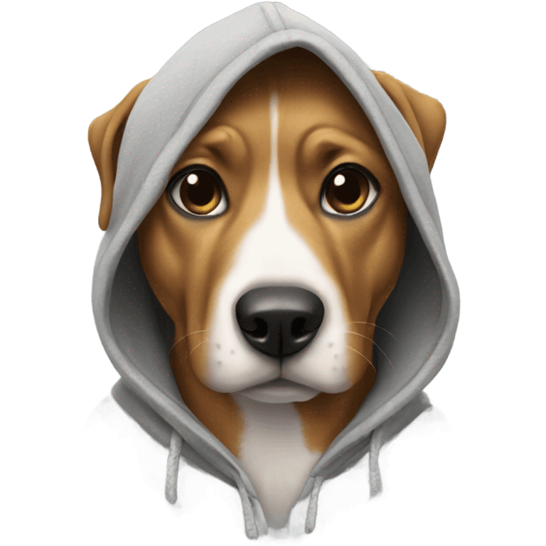 Dog wearing a hoodie emoji