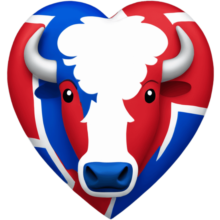 Red white and blue Buffalo Bills heart emoji